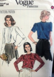8137 VOGUE PULLOVER SS-LS TUCK FRONT OR NOT  BLOUSE PATTERN 14 OR 8